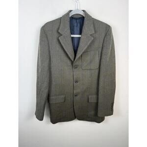 J.Crew Wool Herringbone Blazer Jacket Green Surgeon Cuff Small